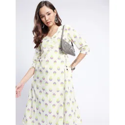 fusion by glitchez Floral Printed A-Line Angrakha Kurta-picture-16