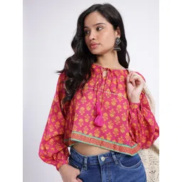 fusion by glitchez Indie Floral Printed Crop Top-picture-15