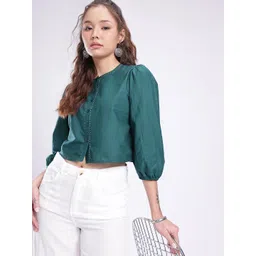 fusion by glitchez Women Regular Fit Solid Casual Shirt-picture-13