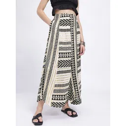 fusion by glitchez Woven Design Asymmetric Hem A-Line Midi Skirt-picture-21