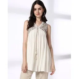 fusion Women Embroidered Relaxed Fit Tunic-picture-44