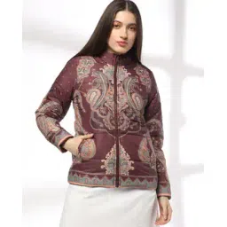 fusion Women Paisley Print Relaxed Fit Puffer Jacket-picture-35