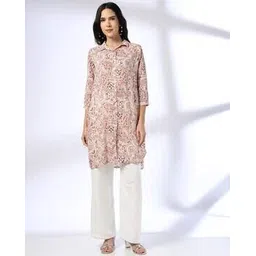 fusion Women Printed Shirt Style A-Line Kurta-picture-19