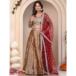 Futra Gabha Embroidered Semi-Stitched Lehenga & Blouse With Dupatta-picture-39