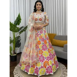 Futra Gabha Embroidered Sequinned Semi-Stitched Lehenga & Blouse With Dupatta-picture-27