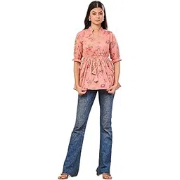 futra gabha Peach Base Cotton Printed Top - Chic and Comfortable for Everyday Wear-picture-20