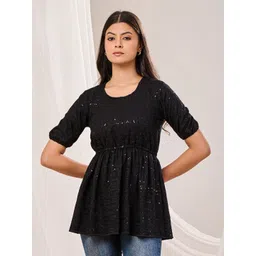 Futra Gabha Women Embroidered Empire Longline Top-picture-14