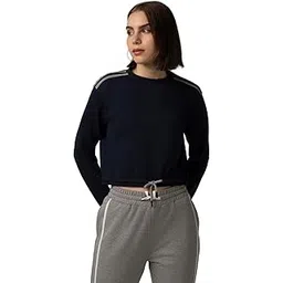 fyltr Women's Terry Crop Top - Full Sleeve | Elasticated Waist & Cuff | Boxy Fit | Stripe Detailing | Tops for Women Western | Women t Shirt-picture-37