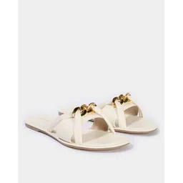 fyre rose Slip-On Flat Sandals with Chain Accent-picture-42