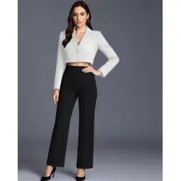 fyre rose Women Flat-Front Slim Fit Trousers-picture-23