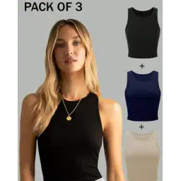 fyre rose Women Pack of 3 Slim Fit Tank Top-picture-19