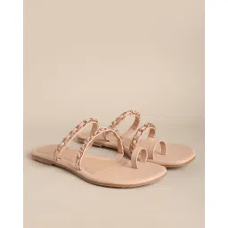 fyre rose Toe-Ring Sandals with Metal Accent image 1