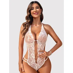 G Heist Women Floral Lace Design Halter Neck Baby Doll-picture-13
