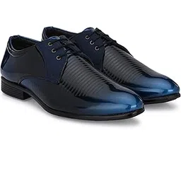 g l trend Casual Double Color Tone Patent Leather Derby Shoe for Men-picture-13