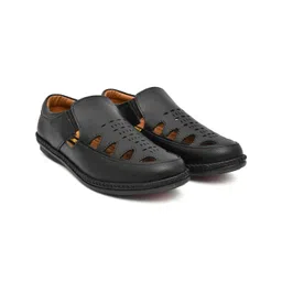 G L Trend Men Black Solid Slip-on Mojaris-picture-22