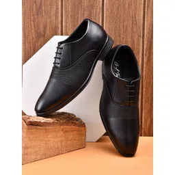 G L Trend Textured Leather Pointed Toe Lace-Ups Formal Oxfords-picture-23