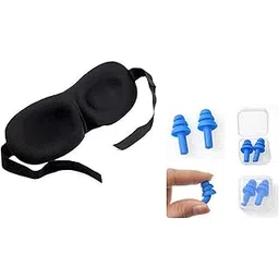 G-TRADE 100% New Best For Travel Earplug & New Eye Mask Soft Silicone Noise Reduction Ear Plugs and Eye Mask for Sleeping, Meditation, Swimming-picture-28