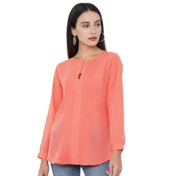 G0-4 IT Women Self Design Round Neck Regular Top-picture-35