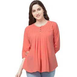 G0-4 IT Women Solid Embellished Gathered or Pleated Georgette Top-picture-10