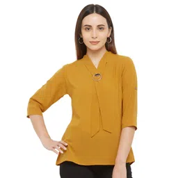 G0-4 IT Women Solid Mustard Necktie Top-picture-16