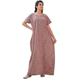g4girl Pure Cotton Embroidery Nighty for Women's | Night Gown | Nighty | Nightdress | Maxi | Sleepwear | Jaipuri Nighty | Nighties | Gown-picture-26
