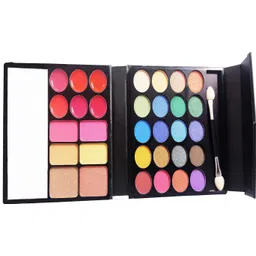 g4u All in One Makeup Kit Gift Set,High Quality Eyeshadow, Waterproof Black Eyeliner Pen,Foundation, 2 Lipsticks,Kajal,Lip Liner,5 Pcs. brush,Mascara, Concealer,Compact ,Primer,Sharpener Perfect for Party makeup Casual makeup Wedding makeup With Makeup Box (Set Of 18Pcs) ST 56 image 2