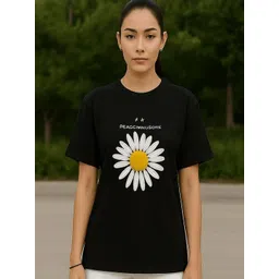 GAB Floral Printed Round Neck Short Sleeves Pure Cotton T-Shirt-picture-20