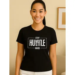 GAB Typography Printed Round Neck Short Sleeves Pure Cotton T-Shirt-picture-12