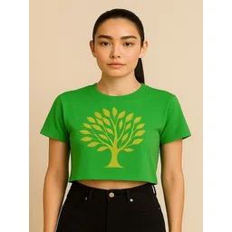 GAB Women Graphic Printed Round Neck Pure Cotton T-shirt image 1