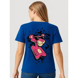 GAB Women Pink Panther Graphic Printed Round Neck Cotton T-shirt-picture-26