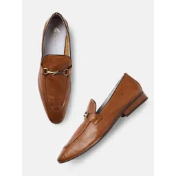 GABICCI Men Tan Brown Textured Slip-on Shoes-picture-39