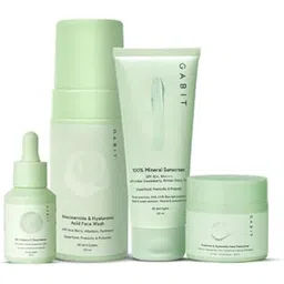 Gabit Skincare Gamechangers Kit | With Niacinamide & Hyaluronic Face Wash, 8% Vitamin C & Arbutin Serum, Ceramide & Hyaluronic Moisturizer, 100% Mineral Sunscreen | Men & Women, All Skin Types, 230ml-picture-55