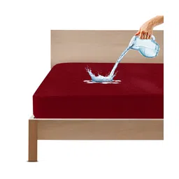GADDA CO Cotton Waterproof Bamboo Single Bed Protector Mattress Cover - Maroon-picture-11