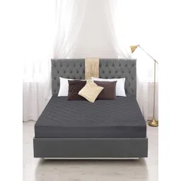 GADDA CO Grey Cotton Water Resistant Mattress Protector-picture-23