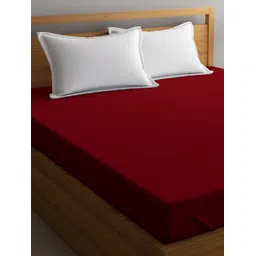 GADDA CO Maroon Cotton Terry Waterproof Elastic Fitted Mattress Protector-picture-21