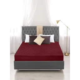 GADDA CO Maroon Cotton Water Resistant Mattress Protector-picture-27