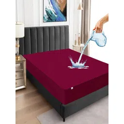 GADDA CO Maroon Cotton Water Resistant Mattress Protector image 3