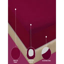 GADDA CO Maroon Cotton Water Resistant Mattress Protector image 4
