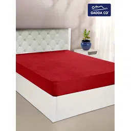 GADDA CO Maroon Terry Breathable Mattress Protector-picture-31