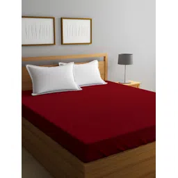 GADDA CO Maroon Terry  Fitted Waterproof Mattress Protector-picture-29