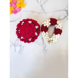 GADINFASHION Set Of 2 Flower Juda Gajra Mogra Bun & Bridal Gajra Hair Accessory Set-picture-33