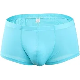 gah Men's Polyester Boxer Briefs, Solid Underpants, Single Pack, Blue, XXL, Fast Dry, Breathable, Elastic Waistband-picture-32