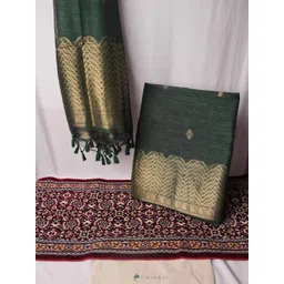 GAJARAI Raw Silk Unstitched Dress Material-picture-29