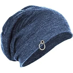 gajraj Cotton Slouchy Beanie Cap for Winter, Summer, Autumn & Spring Season, Can be used as a Helmet Cap for Unisex, Steel Blue, Free Size, Pack of 1-picture-21