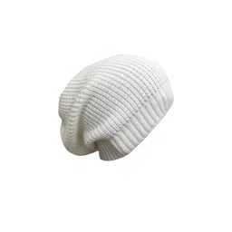 Gajraj Unisex Off White Woollen Slouchy Beanie-image-31