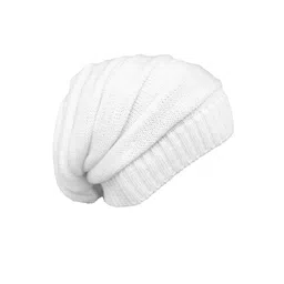 Gajraj Unisex White Knitted Woolen Slouchy Beanie-image-34