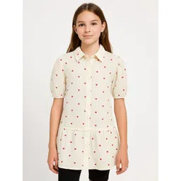Galad Girls Polka Dot Print Puff Sleeve Drop-Waist Mini Dress-picture-33