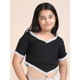 Galad Girls Solid V-Neck Short Sleeves Cotton Top-picture-26