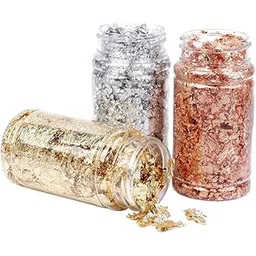Galaxy Gold Flakes for Resin, Imitation Gold Foil Flakes Metallic Leaf for Nails, Painting, Crafts, Slime and Resin Jewelry Making (Gold, Silver, Copper Colors) (Gold, Silver, Copper Colors)-picture-23