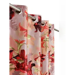 Galaxy Home Decor Maroon Set of 2 Floral Window Curtain-picture-29